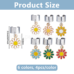 24 pendentif stéthoscope en alliage émaillé de tournesol&nbsp;HJEW-DC00158