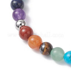 Bracelets extensibles en perles de pierres précieuses naturelles mélangées pour femmes&nbsp;BJEW-JB12607-01