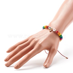 Böse Augen Stern Herz geflochtenes Perlenarmband für Kinder&nbsp;BJEW-JB06777