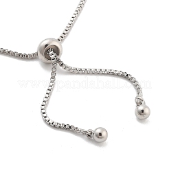 Messing Pavé klare Zirkonia Pferdeauge Box Kette Schieber Armbänder&nbsp;BJEW-B094-06B-P