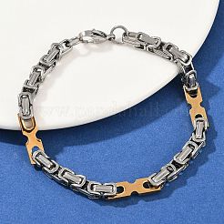 Bracelets à chaîne byzantine en acier inoxydable 201 pour femmes&nbsp;BJEW-B143-13GP