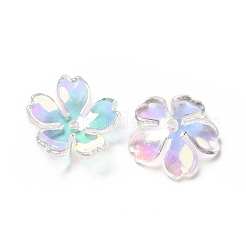 Transparenten Acryl-Blume Perlenkappen&nbsp;X-MACR-C009-13