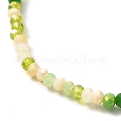 Bracciale elasticizzato con perle di vetro rotonde sfaccettate per ragazze adolescenti&nbsp;BJEW-JB07072-04