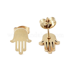 Pendientes de botón de acero inoxidable 304 con revestimiento al vacío de PVD para mujer&nbsp;EJEW-A048-26G
