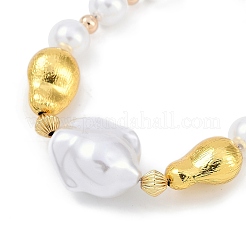 Braccialetti con perline in ottone placcato a cremagliera&nbsp;BJEW-P341-07A-G