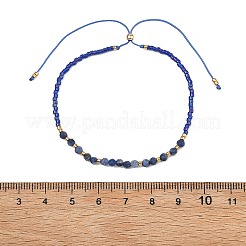 Verstellbare Armbänder mit Schiebeverschluss aus Glasperlen und Natursteinen für Damen&nbsp;BJEW-JB13634