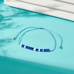 Gliederarmband aus Glassamen&nbsp;BJEW-JB08894-03