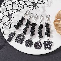 Décorations de pendentif en copeaux d'obsidienne naturelle&nbsp;HJEW-JM01270
