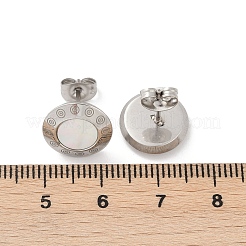 Boucles d'oreilles à tige en acier inoxydable 304 avec coquillage naturel&nbsp;EJEW-Z089-23P