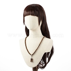 Collier bracelet enroulé à quatre boucles en bois naturel et noix de coco avec gourde&nbsp;BJEW-JB08539