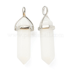 Natürliche weiße Jade spitzen Anhänger&nbsp;G-M378-01P-A12