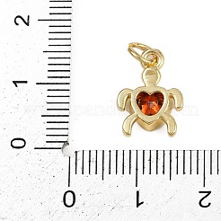 Breloques en laiton avec zircone cubique de micro pave&nbsp;KK-D409-13G