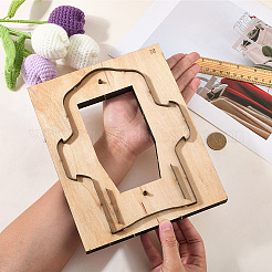 Moule de découpe en cuir pour étui à cartes rectangulaire en bois et en acier au carbone&nbsp;DIY-WH20055-016B
