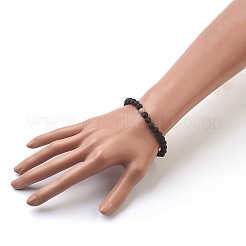 Natürliche Lava Rock Perlen Stretch Armbänder&nbsp;BJEW-JB03839-04