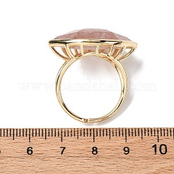 Manschettenringe aus natürlichem Erdbeerquarz mit Pferdeauge&nbsp;RJEW-M076-04G-04