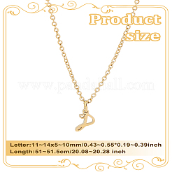 1 pz 304 collane con ciondolo a forma di lettera in acciaio inossidabile&nbsp;NJEW-LP0001-39P-G