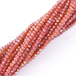 Chapelets de perles en verre électroplaqué&nbsp;EGLA-F149-FR-01