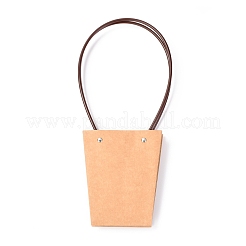 Sacchetti regalo trapezoidali in carta kraft con manico di plastica&nbsp;CARB-P007-A03-A