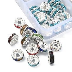 160 stücke 8 farben messing strass abstandshalter perlen&nbsp;RB-YW0001-03