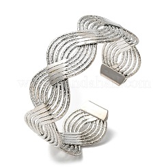 Bracelets manchettes en fer électrophorétique pour femmes&nbsp;BJEW-M057-02P
