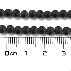 Grado una reronda helado ágata negro natural hebras de abalorios&nbsp;X-G447-2