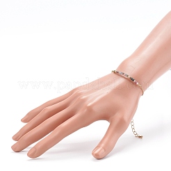 Braccialetti di perline di tormalina multicolore naturale con pietra portafortuna di dicembre&nbsp;BJEW-JB06092-12