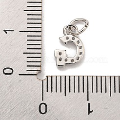 Letra inicial de latón con dijes de circonitas cúbicas&nbsp;KK-Q814-26G-P