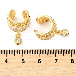 Orecchini a polsino in zircone chiaro con micro pavè di ottone&nbsp;EJEW-K309-09G