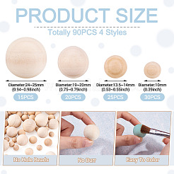 Perles de bois non finies&nbsp;WOOD-TA0001-24