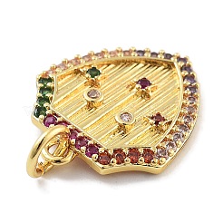 Porte micro ouvrent pendentifs zircone cubique en laiton de placage&nbsp;KK-Z071-78G