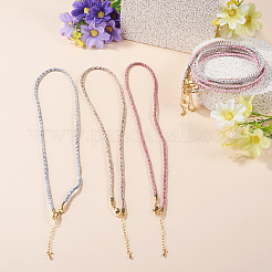 7 pieza de cordón de algodón de nailon redondo de 2.5 mm de 7 colores para hacer collares&nbsp;NJEW-TA0001-25G