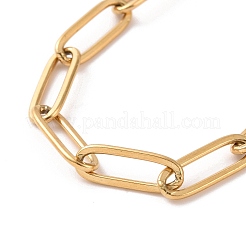 Bracciale a catena con graffetta in acciaio inossidabile 304 con placcatura sotto vuoto in PVD per uomo e donna&nbsp;BJEW-E031-02G-01