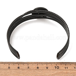 Ébauches de bracelets manchettes multi-rangs en acier inoxydable 304 avec sertissages ronds plats&nbsp;SA-CBA4160-01B-EB