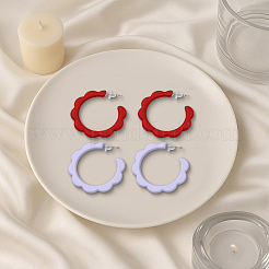 3 Paar 3 Farben Acryl C-förmige Ohrstecker&nbsp;EJEW-GO0002-15