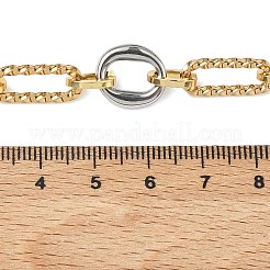 Collares de cadena de eslabones ovalados de acero inoxidable 304 de dos tonos para mujer&nbsp;NJEW-A074-05GP