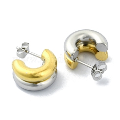 Ionenplattierung (IP) 304 Edelstahl Ring Ohrstecker&nbsp;EJEW-C071-03GP