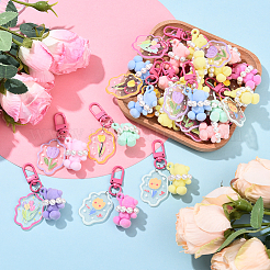 20 pièce de décorations de pendentif en perles de coquillage et acrylique de 4 styles&nbsp;KEYC-YW00214