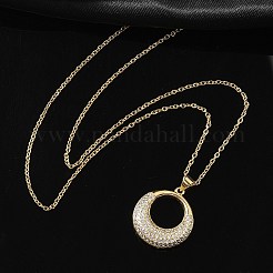 Collane con pendente da donna in ottone con micro pavé di zirconi cubici&nbsp;LS-NJEW-U020-01G-01