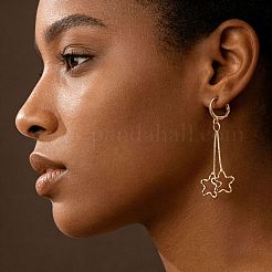 Pendientes de aro con borla de estrella de aleación para mujer&nbsp;WGF3701-01