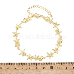Messing-Gliederkettenarmbänder für Frauen&nbsp;BJEW-A090-06B-G