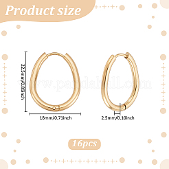 16 pièce de boucles d'oreilles créoles en acier inoxydable avec placage ionique (IP)&nbsp;EJEW-UN0003-16G