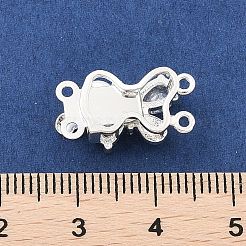 Messingmikropavé mit klaren Zirkonia-Kastenverschlüssen&nbsp;KK-C080-07S
