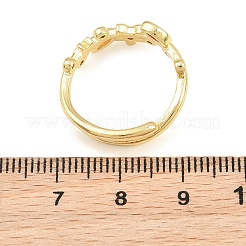 Anillos abiertos tipo brazalete de latón con circonitas cúbicas engastadas&nbsp;CU-CBACDF6-09G-03