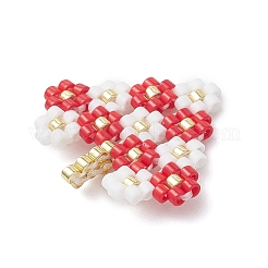 Cœur en perles de verre Miyuki avec pendentifs en forme de fleur&nbsp;PALLOY-MZ01113-01