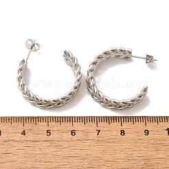 Pendientes de botón de dos tonos de acero inoxidable 304&nbsp;EJEW-F355-02GP-02