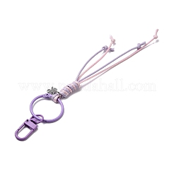 Cordon en polyester ciré coréen et pendentifs décoratifs en forme de trèfle en acier inoxydable 201&nbsp;HJEW-JM04414-03