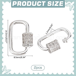 2 pz 925 fermagli in argento sterling con strass&nbsp;FIND-PH0022-30B
