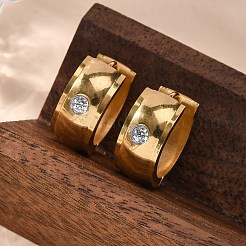 Creolen aus Edelstahl 304 mit Zirkonia-Poliereffekt&nbsp;EJEW-M001-24G