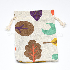 Bedruckte Beutel aus Polycotton (Polyester-Baumwolle) mit Kordelzug&nbsp;ABAG-T004-10x14-19