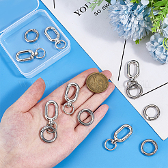 12 Stück 2 Stile Legierung Drehverschlüsse & Messing Federtor Ringe Kits&nbsp;FIND-PH0029-40P